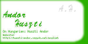 andor huszti business card